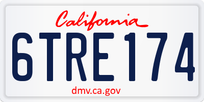 CA license plate 6TRE174