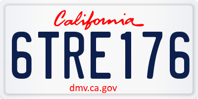 CA license plate 6TRE176