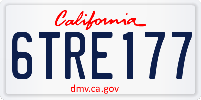 CA license plate 6TRE177