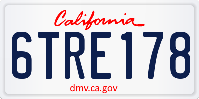 CA license plate 6TRE178
