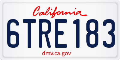 CA license plate 6TRE183