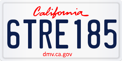 CA license plate 6TRE185