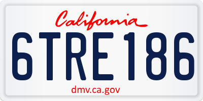 CA license plate 6TRE186