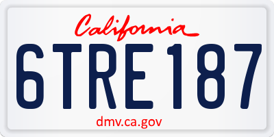 CA license plate 6TRE187