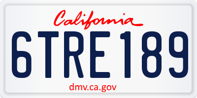 CA license plate 6TRE189