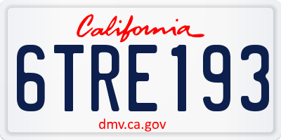 CA license plate 6TRE193