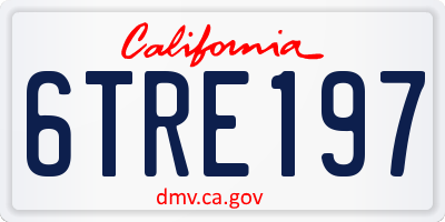 CA license plate 6TRE197