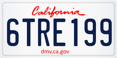 CA license plate 6TRE199
