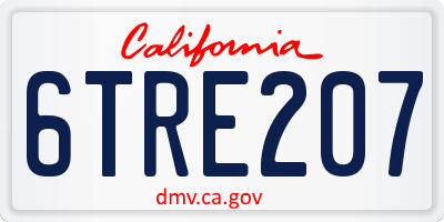 CA license plate 6TRE207