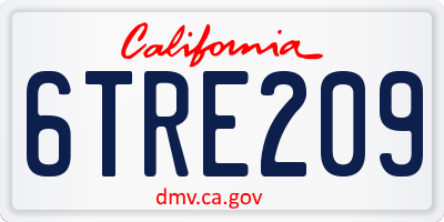 CA license plate 6TRE209