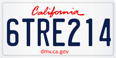 CA license plate 6TRE214