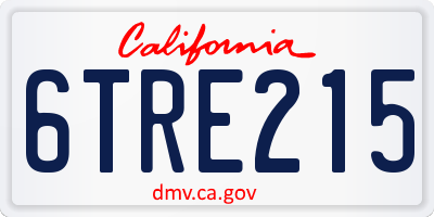 CA license plate 6TRE215