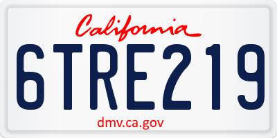 CA license plate 6TRE219