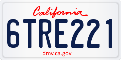 CA license plate 6TRE221
