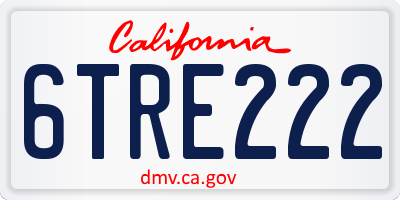 CA license plate 6TRE222