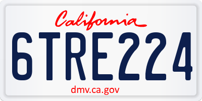 CA license plate 6TRE224