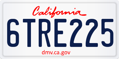 CA license plate 6TRE225