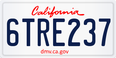 CA license plate 6TRE237