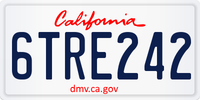 CA license plate 6TRE242