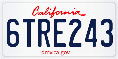 CA license plate 6TRE243