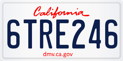 CA license plate 6TRE246