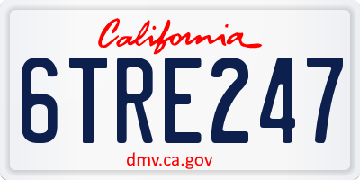 CA license plate 6TRE247