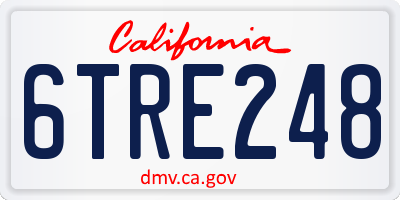 CA license plate 6TRE248