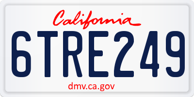 CA license plate 6TRE249