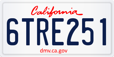 CA license plate 6TRE251