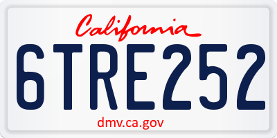 CA license plate 6TRE252