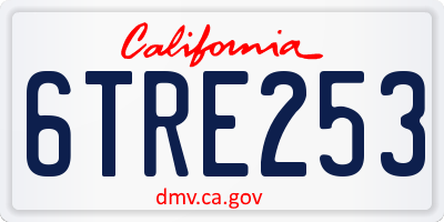 CA license plate 6TRE253