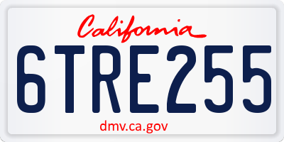 CA license plate 6TRE255