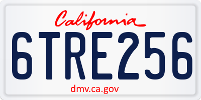 CA license plate 6TRE256
