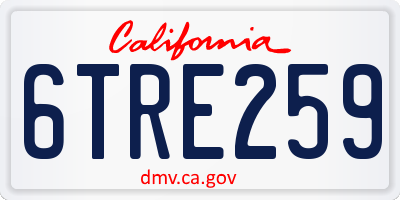 CA license plate 6TRE259