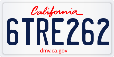 CA license plate 6TRE262