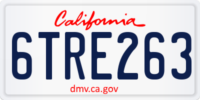 CA license plate 6TRE263