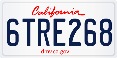 CA license plate 6TRE268