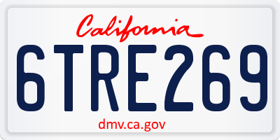 CA license plate 6TRE269