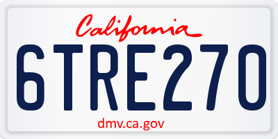 CA license plate 6TRE270