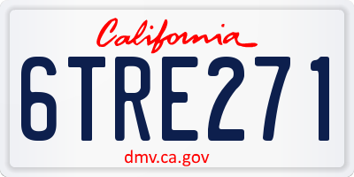 CA license plate 6TRE271