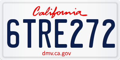 CA license plate 6TRE272