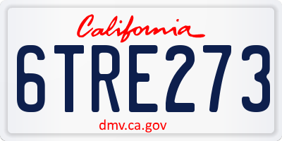 CA license plate 6TRE273