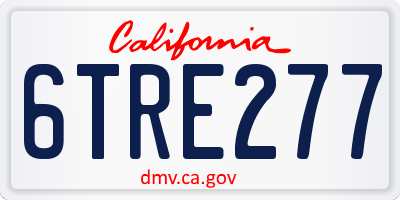 CA license plate 6TRE277
