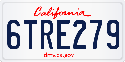 CA license plate 6TRE279