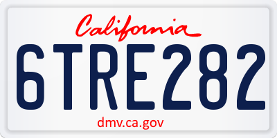 CA license plate 6TRE282