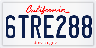 CA license plate 6TRE288