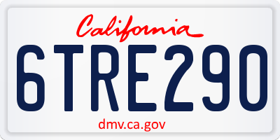 CA license plate 6TRE290