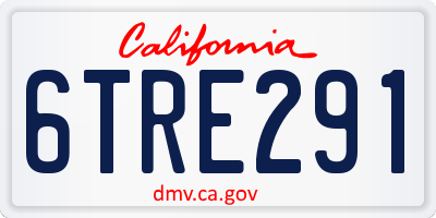 CA license plate 6TRE291