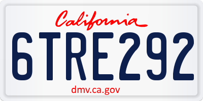 CA license plate 6TRE292