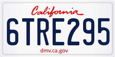 CA license plate 6TRE295